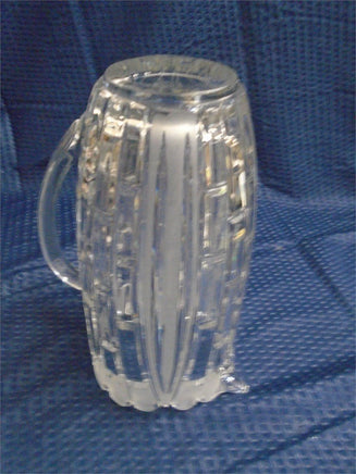 Vintage Slender Frosted Clear Crystal 1 QT Pitcher Block Pattern Scallop Top | Ozzy's Antiques, Collectibles & More