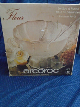 Vintage Arcoroc French Fleur Punch Bowl Set | Ozzy's Antiques, Collectibles & More