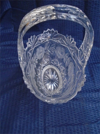 Vintage Imperial Medallion Rose Crystal 10" Tall Basket-Lead Poland Cut Crystal | Ozzy's Antiques, Collectibles & More