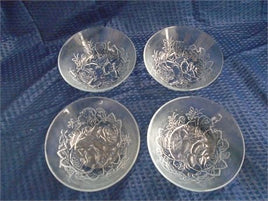Vintage Firna Indonesia Clear Glass Rose Embossed Set of 4 Bowls | Ozzy's Antiques, Collectibles & More