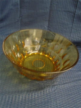 Vintage Amber Glass Thumbprint Large Serving Bowl | Ozzy's Antiques, Collectibles & More