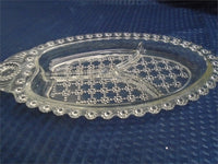 Vintage 1930's Indiana Pressed Glass Relish Dish-Flower Dot Pattern | Ozzy's Antiques, Collectibles & More