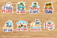 Beach Sticker Sheet-15 Stickers | Ozzy's Antiques, Collectibles & More