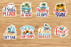 Beach Sticker Sheet-15 Stickers | Ozzy's Antiques, Collectibles & More