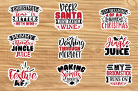 Christmas Wine Sticker Set-15 Stickers | Ozzy's Antiques, Collectibles & More