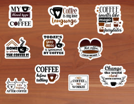 Coffee Sticker Sheet-10 Stickers | Ozzy's Antiques, Collectibles & More