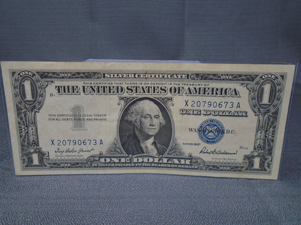 1957 Uncirculated United States One Dollar Certificate Blue Seal | Ozzy's Antiques, Collectibles & More