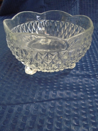 Vintage Candy Bowl Diamond Cut Indiana Glass- Depression Glass-Footed | Ozzy's Antiques, Collectibles & More