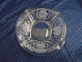 Vintage Heavy Glass Ashtray W/ Frosted Roses | Ozzy's Antiques, Collectibles & More