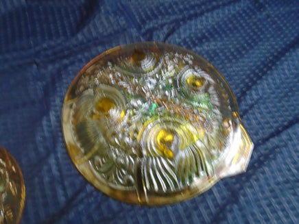 Vintage Marigold Carnival Glass Rose Butler Dish W/Dome Lid | Ozzy's Antiques, Collectibles & More