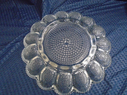 Vintage Indiana Hobnail Pressed Glass Deviled Egg Platter -15 Egg Holder | Ozzy's Antiques, Collectibles & More