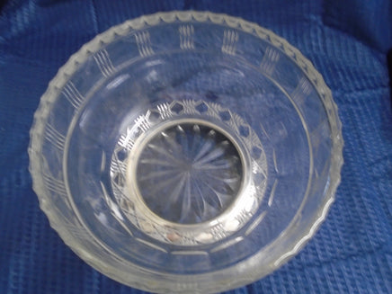 Vintage Elegance Pressed Glass Bowl W/Silverplate Base | Ozzy's Antiques, Collectibles & More