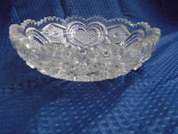 Vintage 1920's Imperial Glass Bowl Diecut Hearts w/Sawtooth Rim 8.5"-Made in America | Ozzy's Antiques, Collectibles & More