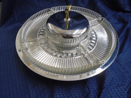 Vintage MCM Kromex Lazy Susan Rotating  Carousel Serving Glass Tray | Ozzy's Antiques, Collectibles & More