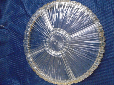 Vintage Crystal Cut Serving Dish W/Silver Trim | Ozzy's Antiques, Collectibles & More