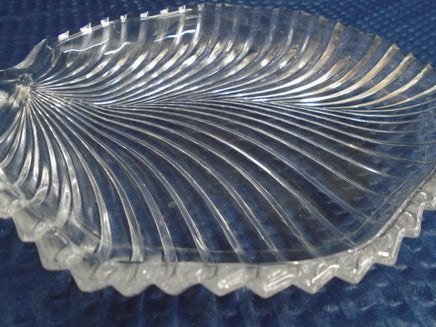 Vintage Leaf Crystal Glass Tray | Ozzy's Antiques, Collectibles & More