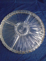 Vintage Crystal Cut Serving Dish W/Silver Trim | Ozzy's Antiques, Collectibles & More