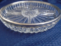 Vintage Crystal Cut Serving Dish W/Silver Trim | Ozzy's Antiques, Collectibles & More