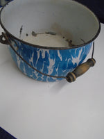 Vintage Blue Splatter Enamelware Bucket | Ozzy's Antiques, Collectibles & More