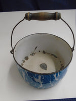 Vintage Blue Splatter Enamelware Bucket | Ozzy's Antiques, Collectibles & More