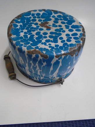 Vintage Blue Splatter Enamelware Bucket | Ozzy's Antiques, Collectibles & More