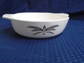 Vintage 1960's Anchor Hocking Cookware- White & Black Wheat Pattern Casserole Dish | Ozzy's Antiques, Collectibles & More