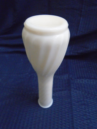 Vintage Hoosier White Milk Glass Bud Vase - Swirl Ribbed 9" | Ozzy's Antiques, Collectibles & More