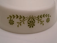 Vintage Glasbake Jennette J2352 Divided Oval Milk Glass Serving Dish -Green Daisy Pattern | Ozzy's Antiques, Collectibles & More