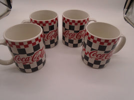 Vintage 1996 Coca-Cola Checkered Coffee Mugs-Set of 4 | Ozzy's Antiques, Collectibles & More