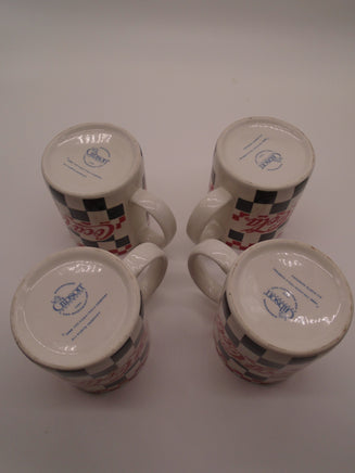 Vintage 1996 Coca-Cola Checkered Coffee Mugs-Set of 4 | Ozzy's Antiques, Collectibles & More