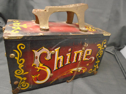 Vintage 1970's Wood & Metal Shoe Shine Box | Ozzy's Antiques, Collectibles & More