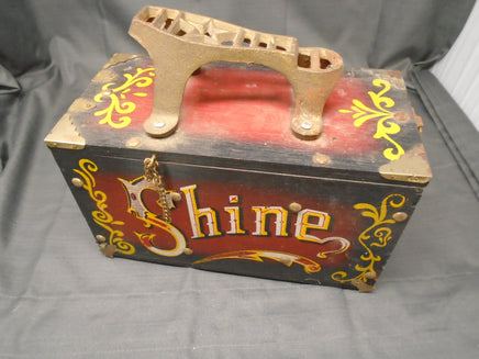 Vintage 1970's Wood & Metal Shoe Shine Box | Ozzy's Antiques, Collectibles & More