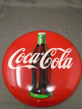 Vintage Metal Coca Cola 12" Diameter Button Sign | Ozzy's Antiques, Collectibles & More