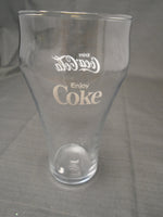 Vintage 1970's Coca Cola Coke Bell Shaped Clear Glass with White Logo 6 1/4" Tall | Ozzy's Antiques, Collectibles & More