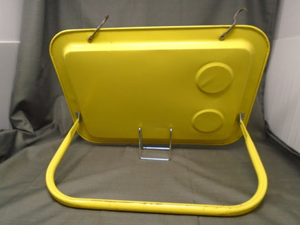 Vintage 70s Marsh Allan Yellow Metal Fold-A-Table Tray Hooks to Lounger | Ozzy's Antiques, Collectibles & More
