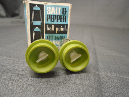 Vintage 1950's Stanley Home Ball Point Salt Pepper Shakers  Avocado Green | Ozzy's Antiques, Collectibles & More