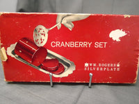 Vintage 1960's W.M Rogers Cranberry Set | Ozzy's Antiques, Collectibles & More