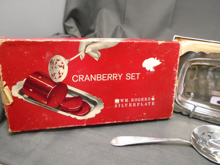 Vintage 1960's W.M Rogers Cranberry Set | Ozzy's Antiques, Collectibles & More