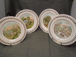 Vintage Currier & Ives Plates -4 Seasons (#1524) Ray Thomas Collection -4 plates | Ozzy's Antiques, Collectibles & More