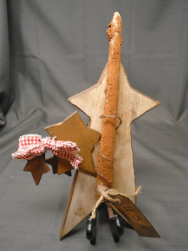 Wooden Star with Candle | Ozzy's Antiques, Collectibles & More