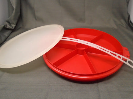 Vintage 80's Rare Tupperware Divided Serving Tray 6 Section W/ Carrier Handle | Ozzy's Antiques, Collectibles & More