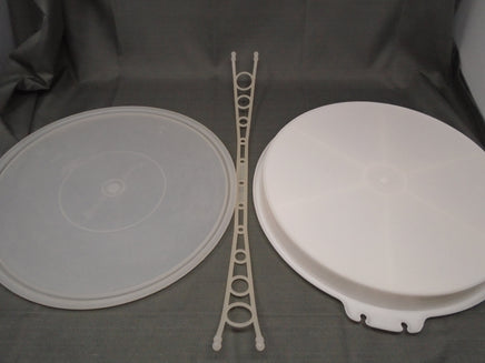 Vintage 80's Tupperware Party Susan Divided Veggie Serving Dish/Tray-3 pc. Set | Ozzy's Antiques, Collectibles & More