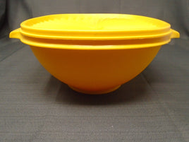 Vintage Tupperware Servalier Bowl W/Push Top Lid-Yellow | Ozzy's Antiques, Collectibles & More