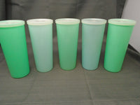 Vintage 50's Tupperware 16 oz Teal/Blue Tumblers W/Lids-Set of 5 | Ozzy's Antiques, Collectibles & More