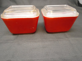 Rare Vintage 50's Red Pyrex Refrigerator Dish W/Lid- Set of 2-#501 | Ozzy's Antiques, Collectibles & More