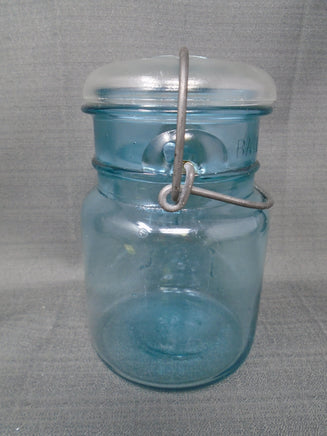 Vintage Aqua Ball Ideal Jar With Clear Lid #9-Pint-Pat. July 14,1908 | Ozzy's Antiques, Collectibles & More