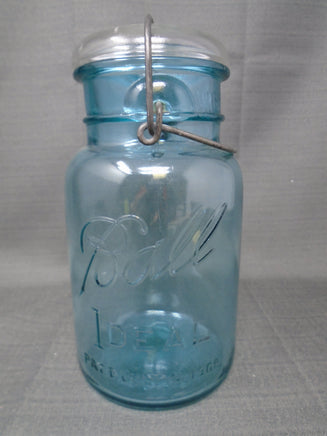 Vintage Aqua Ball Ideal Jar With Clear Lid #9-Pat. July 1908 | Ozzy's Antiques, Collectibles & More