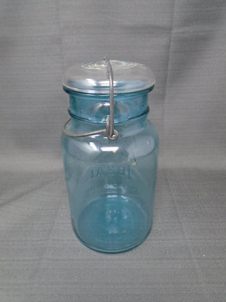 Vintage Aqua Ball Ideal Jar With Clear Lid #9-Pat. July 1908 | Ozzy's Antiques, Collectibles & More