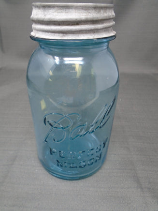 Vintage Blue Ball Perfect Mason Jar #14 With Zinc Lid | Ozzy's Antiques, Collectibles & More
