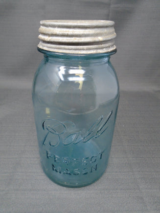 Vintage Blue Ball Perfect Mason Jar With Zinc Lid #7 | Ozzy's Antiques, Collectibles & More